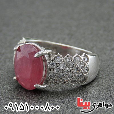 انگشتر یاقوت سرخ رودیوم زنانه خوشرنگ و عالی _کد:27912