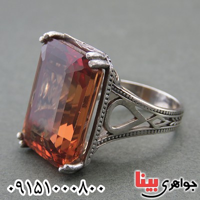 انگشتر الکساندریت خاص و زیبا زنانه رودیوم _کد:27916