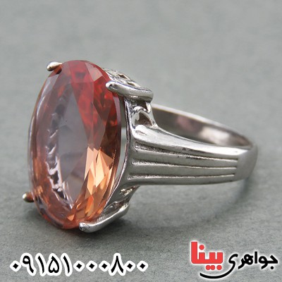 انگشتر الکساندریت خوشرنگ زنانه رودیوم خاص _کد:27918