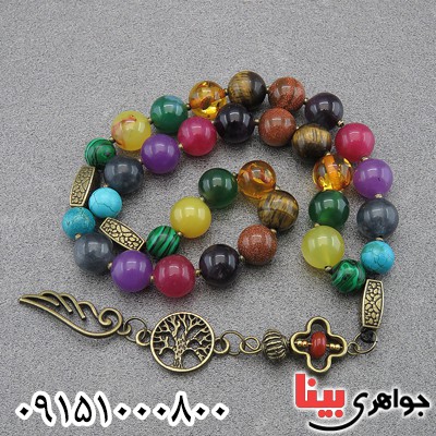 تسبیح چند جواهر درشت خاص و خوشرنگ 33 دانه ای خاص _کد:27999