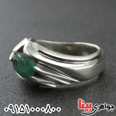 انگشتر زمرد خوشرنگ خاص مردانه _کد:28013