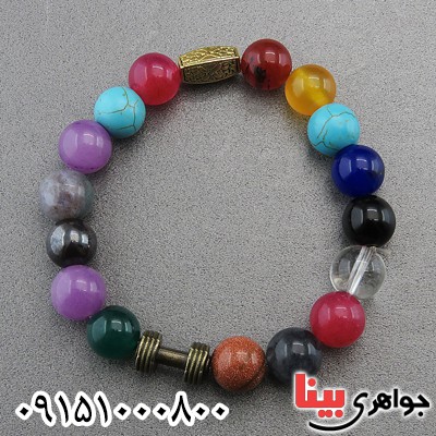 دستبند چند جواهر خوشرنگ بسیار زیبا _کد:28016