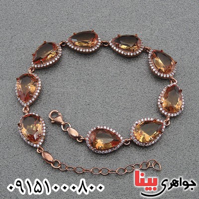 دستبند الکساندریت رودیوم درشت و خاص فاخر زنانه