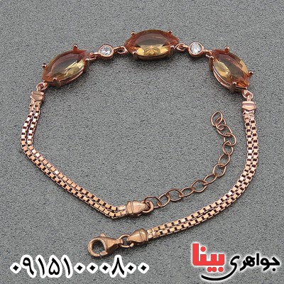 دستبند الکساندریت زنانه خاص و خوشرنگ شیک رودیوم _کد:28036