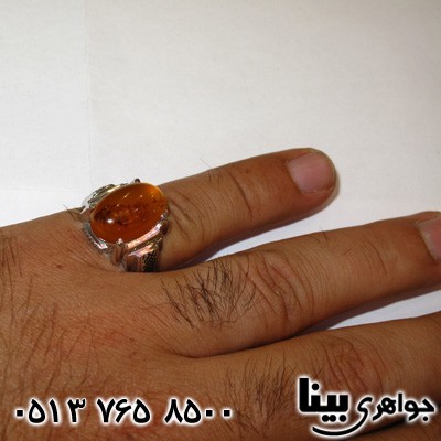 انگشتر عقیق شجری مردانه کاجی