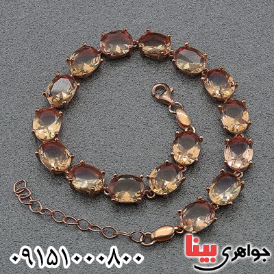 دستبند الکساندریت درشت رودیوم و فاخر زنانه