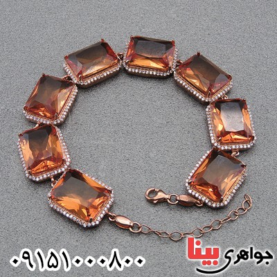 دستبند الکساندریت زنانه درشت و فاخر زیبا رودیوم