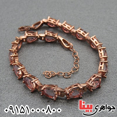 دستبند الکساندریت زنانه درشت فاخر خاص رودیوم