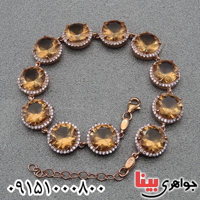 دستبند الکساندریت فاخر و خوشرنگ رودیوم درشت _کد:28072