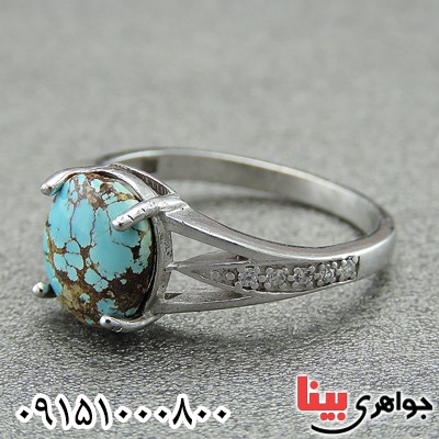انگشتر فیروزه نیشابوری زنانه خاص و زیبا _کد:28086