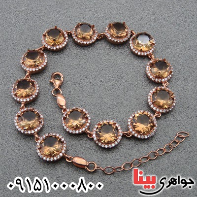 دستبند الکساندریت رودیوم درشت و خوشرنگ فاخر زنانه
