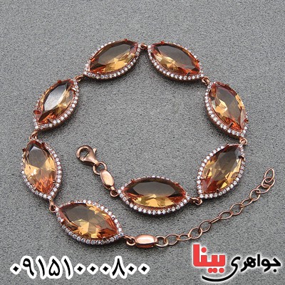 دستبند الکساندریت درشت فاخر خوشرنگ رودیوم زنانه _کد:28089
