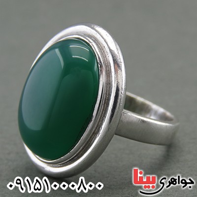 انگشتر عقیق سبز خاص و خوشرنگ زیبا _کد:28094