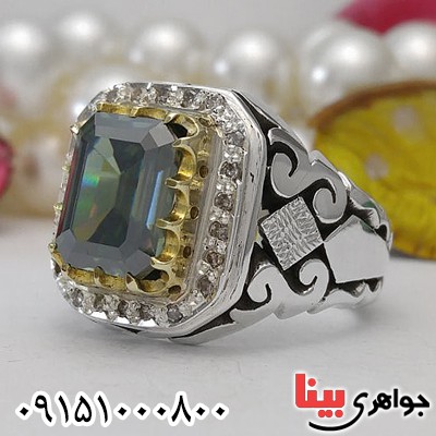 انگشتر الماس روسی (موزانایت) دست ساز فاخر دور برلیان