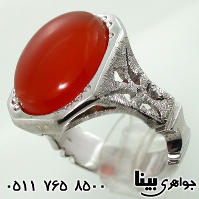 انگشتر عقیق یمنی مردانه کلاسیک طرح اسپانیش