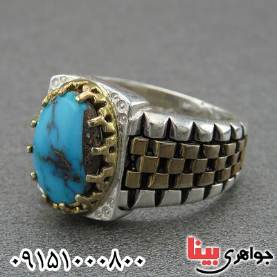 انگشتر فیروزه نیشابوری شجری خوشرنگ مدل رولکسی _کد:28152