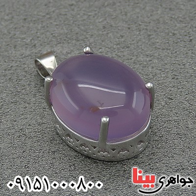 گردنبند عقیق یمنی سوسنی رودیوم درشت زنانه _کد:28158