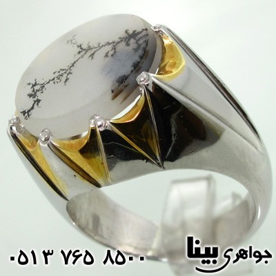 انگشتر عقیق شجری مردانه درشت و فاخر