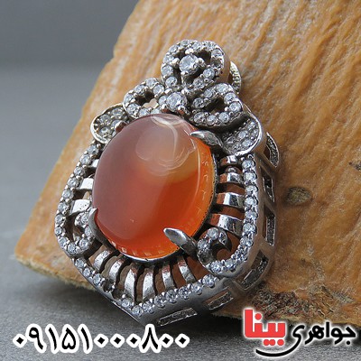 گردنبند عقیق خوشرنگ بسیار زیبا زنانه _کد:28335