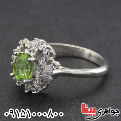 انگشتر زبرجد زنانه رودیوم زیبا و شیک _کد:28343