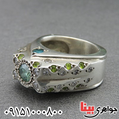 انگشتر چند جواهر سلطنتی دست ساز درشت مردانه _کد:28354