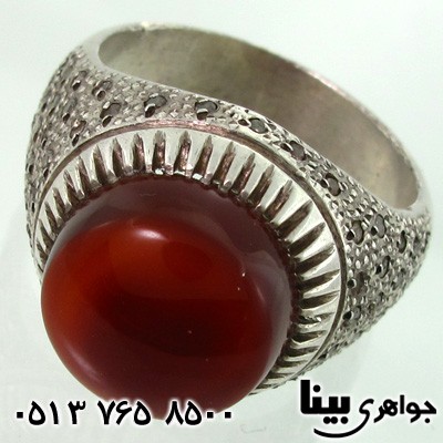 انگشتر چند جواهر عقیق آفریقایی و 60 الماس