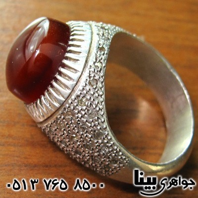 انگشتر چند جواهر عقیق آفریقایی و 60 الماس