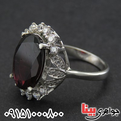 انگشتر یاقوت گارنت زنانه عالی رودیوم خاص _کد:28434