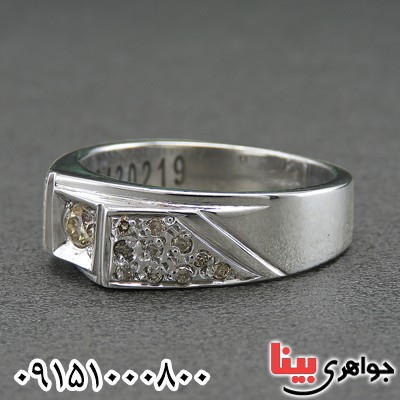 انگشتر الماس روسی (موزانایت) و الماس دست ساز رودیوم _کد:28449