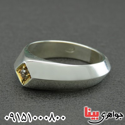 انگشتر الماس فاخر دست ساز مردانه زیبا _کد:28469