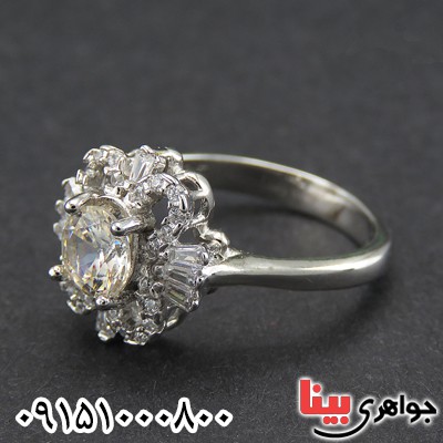 انگشتر الماس روسی (موزانایت) خاص رودیوم زیبا _کد:28470