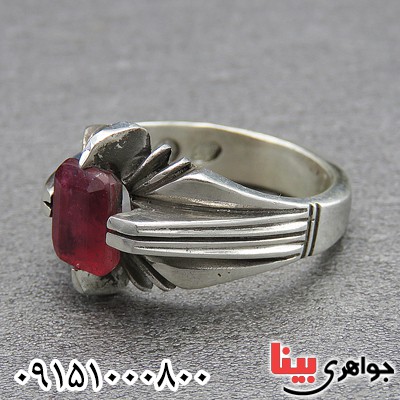انگشتر یاقوت سرخ آفریقایی فاخر دست ساز مردانه _کد:28538