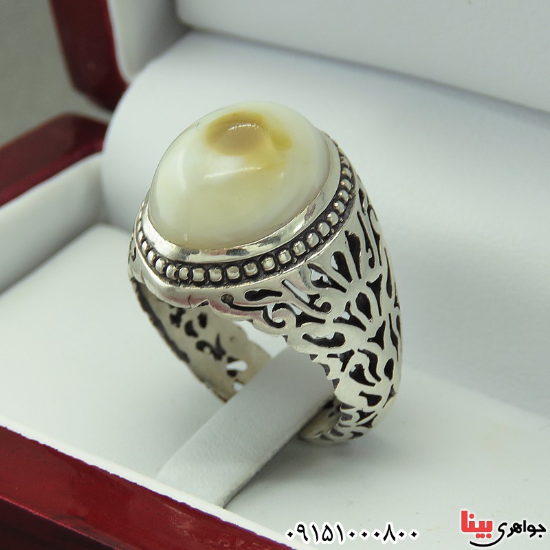 انگشتر عقیق باباقوری مردانه بسیار زیبا و خاص _کد:28557