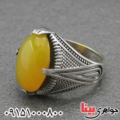 انگشتر عقیق شرف الشمس مردانه زیبا _کد:28588