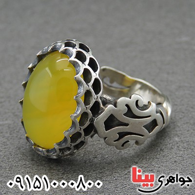 انگشتر عقیق شرف الشمس مردانه بسیار زیبا _کد:28600