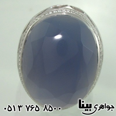 انگشتر عقیق یمنی کبود بسیار درشت فاخر مردانه