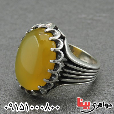 انگشتر عقیق شرف الشمس مردانه بسیار زیبا _کد:28608