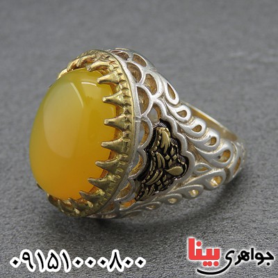 انگشتر عقیق شرف الشمس مردانه زیبا _کد:28609