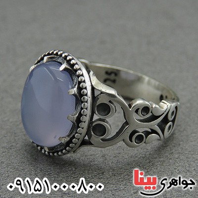 انگشتر عقیق یمنی کبود مردانه زیبا و خاص _کد:28692