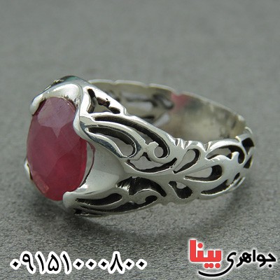 انگشتر یاقوت سرخ مردانه خوشرنگ زیبا و شیک _کد:28695
