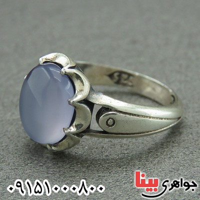 انگشتر عقیق یمنی کبود خوشرنگ مردانه زیبا _کد:28719