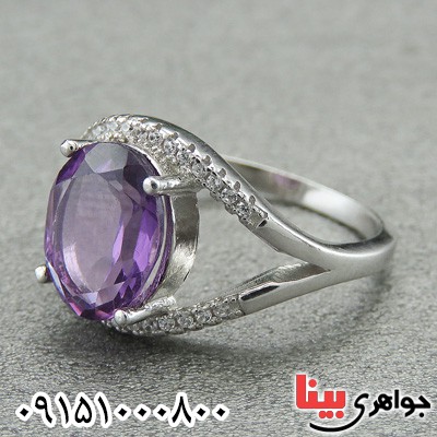 انگشتر آمتیست خوشرنگ زنانه بسیار زیبا _کد:28731