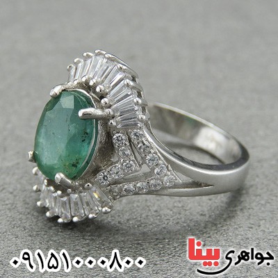 انگشتر زمرد خاص فاخر خوشرنگ زنانه