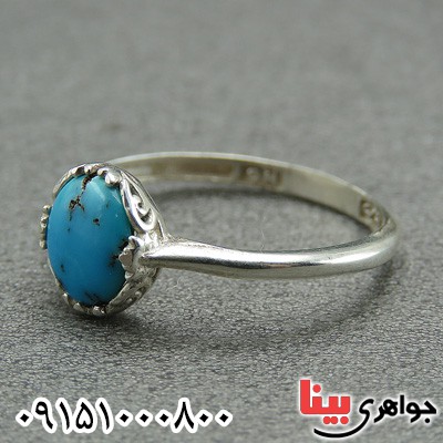 انگشتر فیروزه نیشابوری زنانه خوشرنگ و خاص _کد:28747