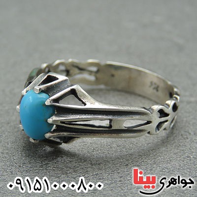 انگشتر فیروزه نیشابوری مردانه شیک _کد:28802