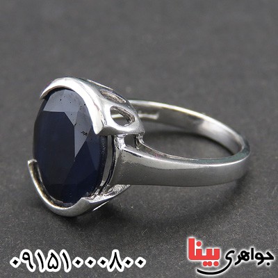 انگشتر یاقوت کبود آفریقایی رودیوم خاص زیبا _کد:28832
