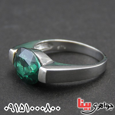 انگشتر توپاز سبز آفریقایی رودیوم زیبا _کد:28834