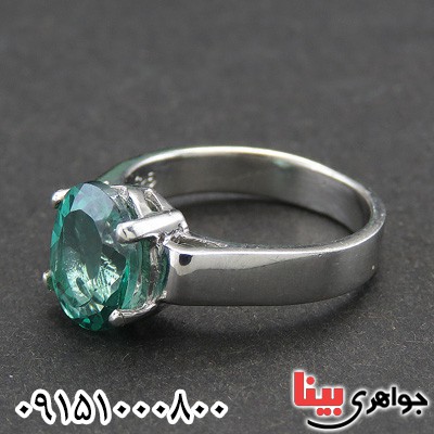 انگشتر توپاز سبز آفریقایی زیبا زنانه رودیوم _کد:28835