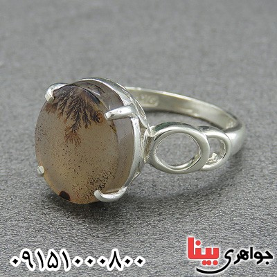 انگشتر عقیق شجری طبیعی زیبا و خاص زنانه _کد:28842