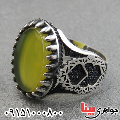 انگشتر عقیق شرف الشمس مردانه زیبا میکروستینگ خاص _کد:28854
